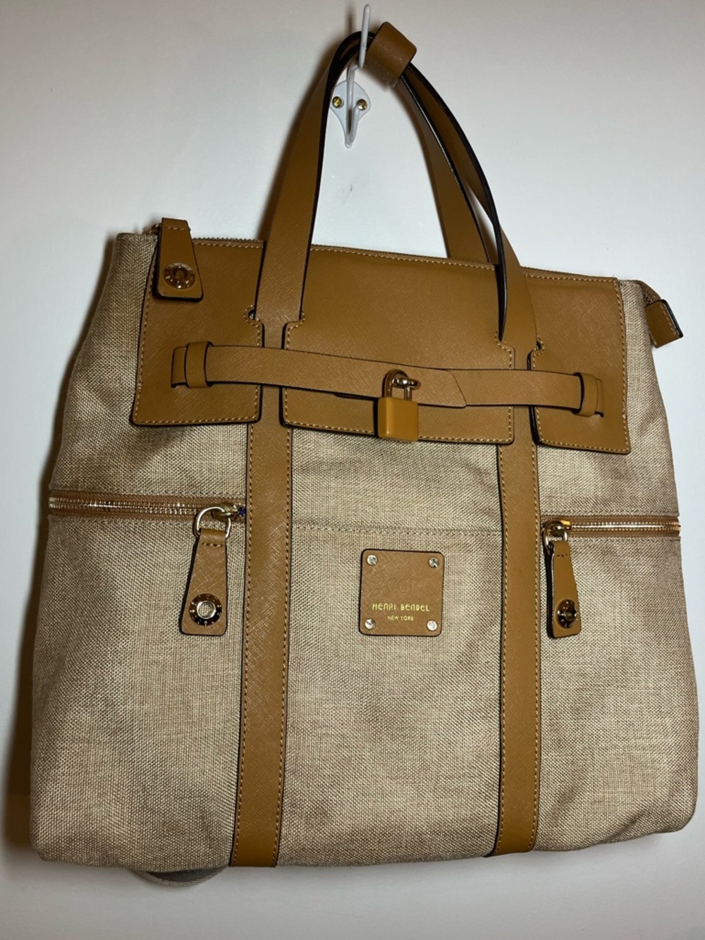 Henri Bendel Large Jetsetter convertible backpack Tan